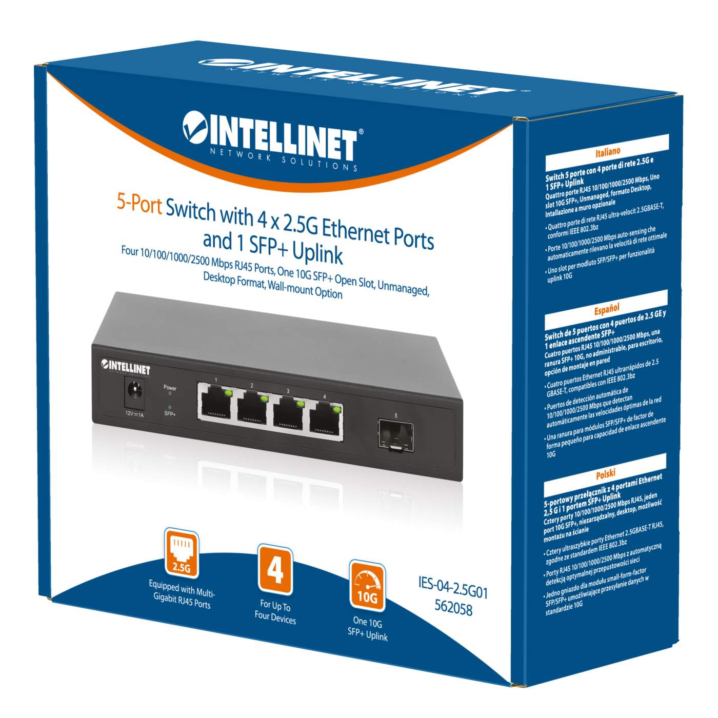 5-Port Switch mit 4 x 2,5G Ethernet-Ports und 1 SFP+ Uplink Packaging Image 2