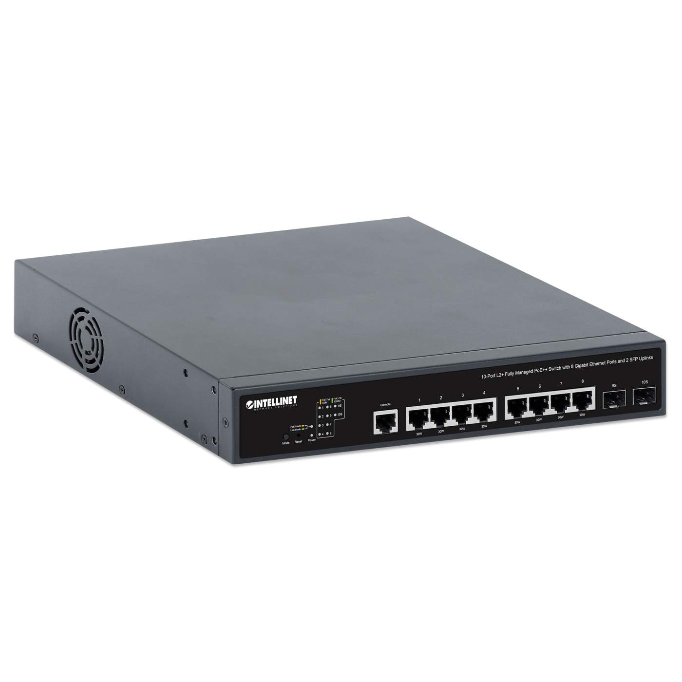 10-Port L2+ Fully Managed PoE++ Switch mit 8 Gigabit Ethernet-Ports und 2 SFP-Uplinks Image 2