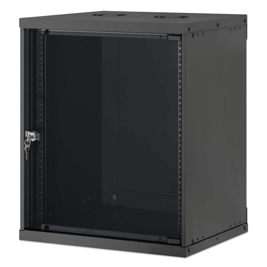 19" Netzwerk-Wandverteiler, Basic Line, 12 HE, 400 mm Tiefe, schwarz Image 1