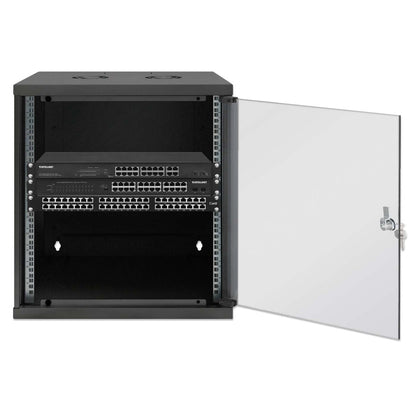 19" Netzwerk-Wandverteiler, Basic Line, 12 HE, 400 mm Tiefe, schwarz Image 4