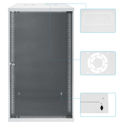 19" Netzwerk-Wandverteiler, Basic Line, 20 HE, 560 mm Tiefe, grau Image 9