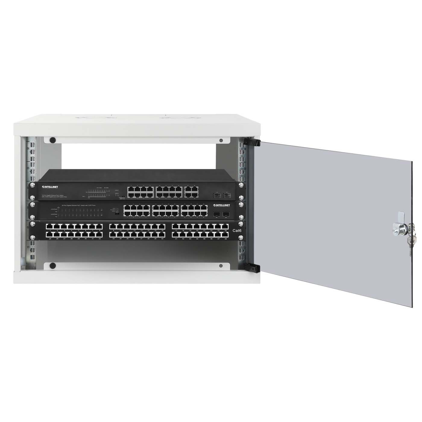 19" Wandverteiler, Basic Line, 6 HE, 353 (H) x 540 (B) x 400 (T) mm, grau Image 4