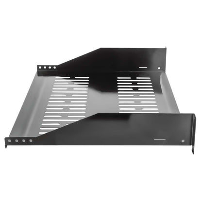 19" Fachboden zur Frontmontage, 2 HE, 400 mm Tiefe, schwarz Image 5
