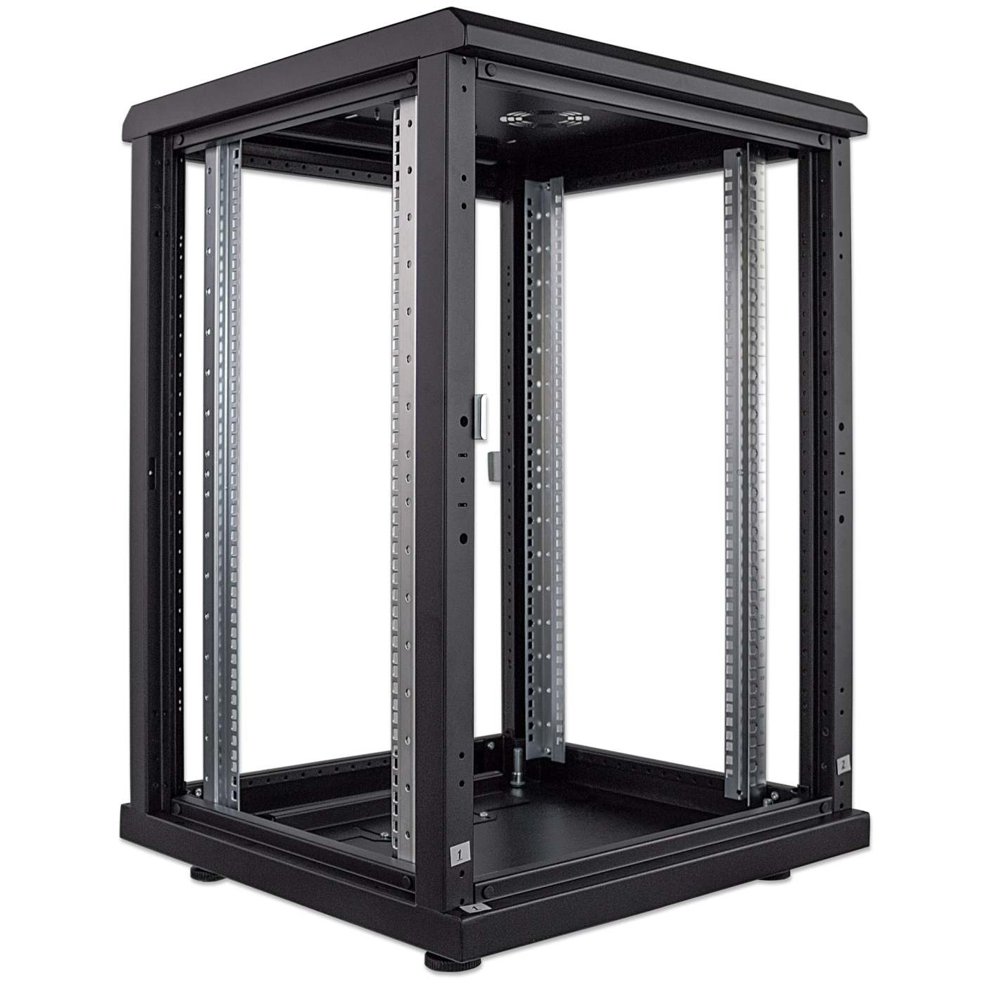 19" Netzwerkschrank, 16 HE, 878 (H) x 600 (B) x 600 (T) mm, schwarz Image 6