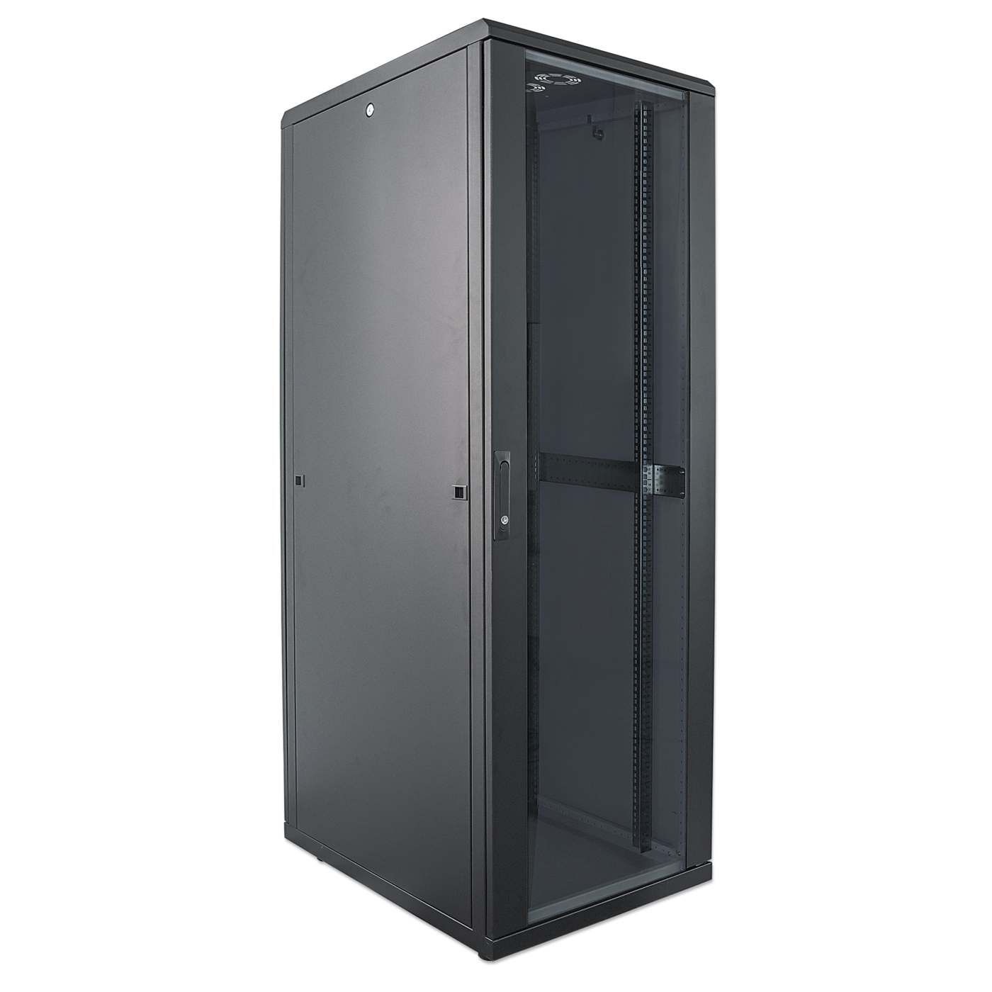 19" Netzwerkschrank, 26 HE, 1322 (H) x 600 (B) x 600 (T) mm, schwarz Image 2
