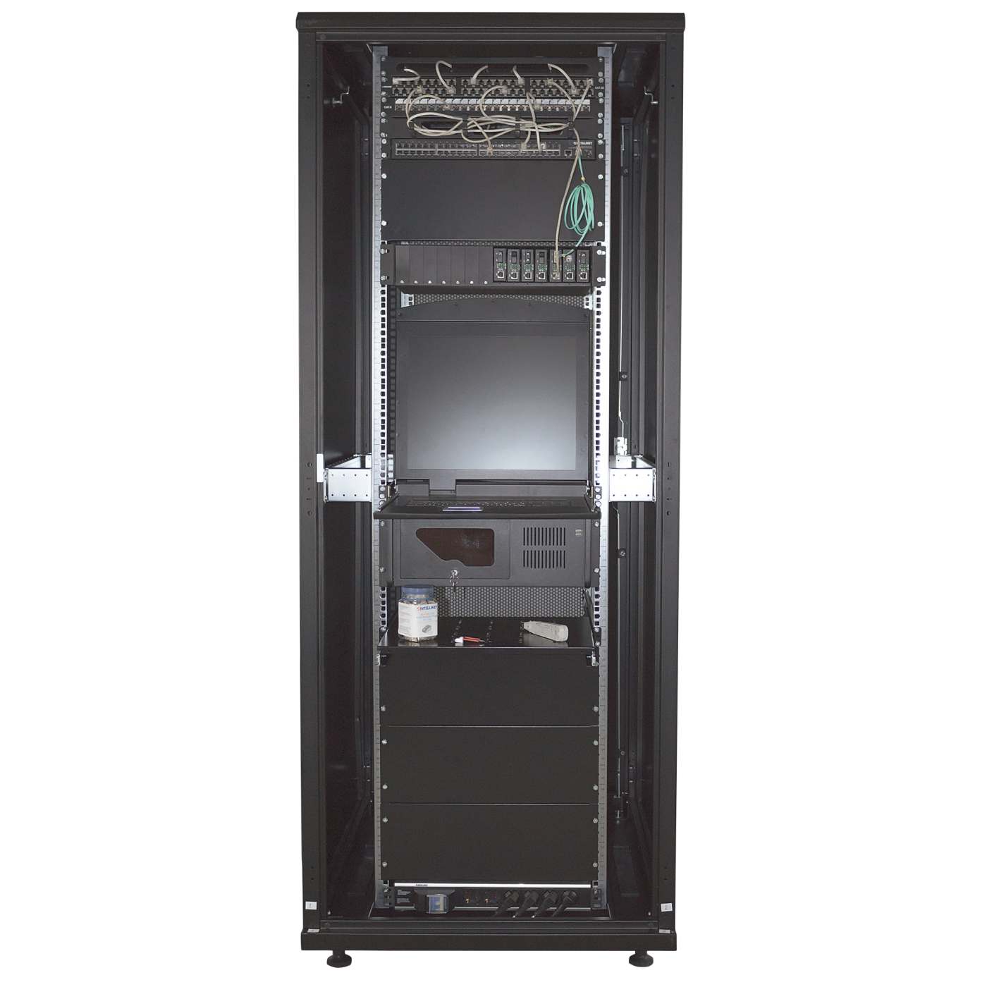 19" Serverschrank, 42 HE, 2033 (H) x 800 (B) x 1000 (T) mm, schwarz Image 11