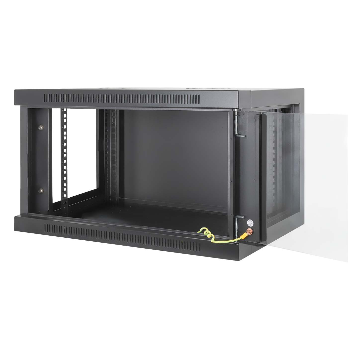 19" Netzwerk-Wandverteiler, werkzeuglose Montage, 6 HE, 450 mm Tiefe, schwarz Image 8