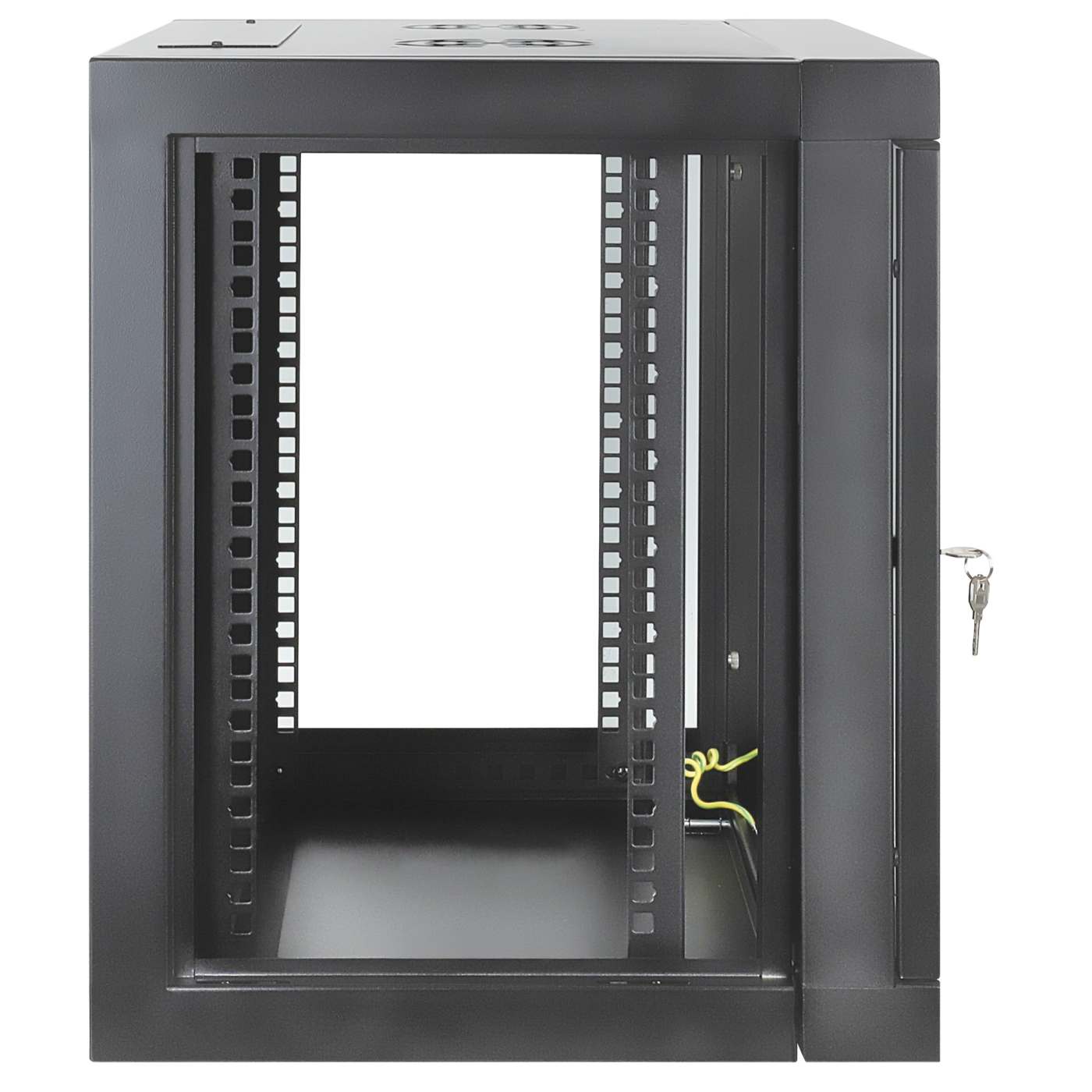19" Netzwerk-Wandverteiler, werkzeuglose Montage, 9 HE, 450 mm Tiefe, schwarz Image 7