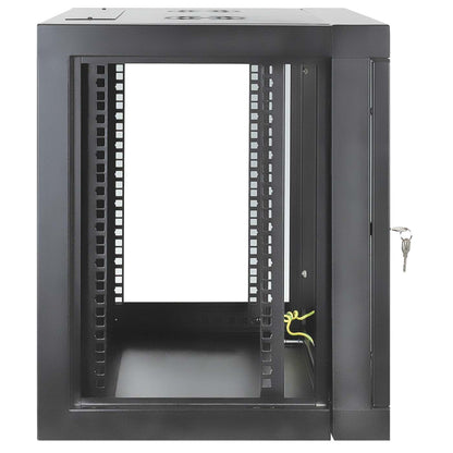 19" Netzwerk-Wandverteiler, werkzeuglose Montage, 9 HE, 450 mm Tiefe, schwarz Image 7