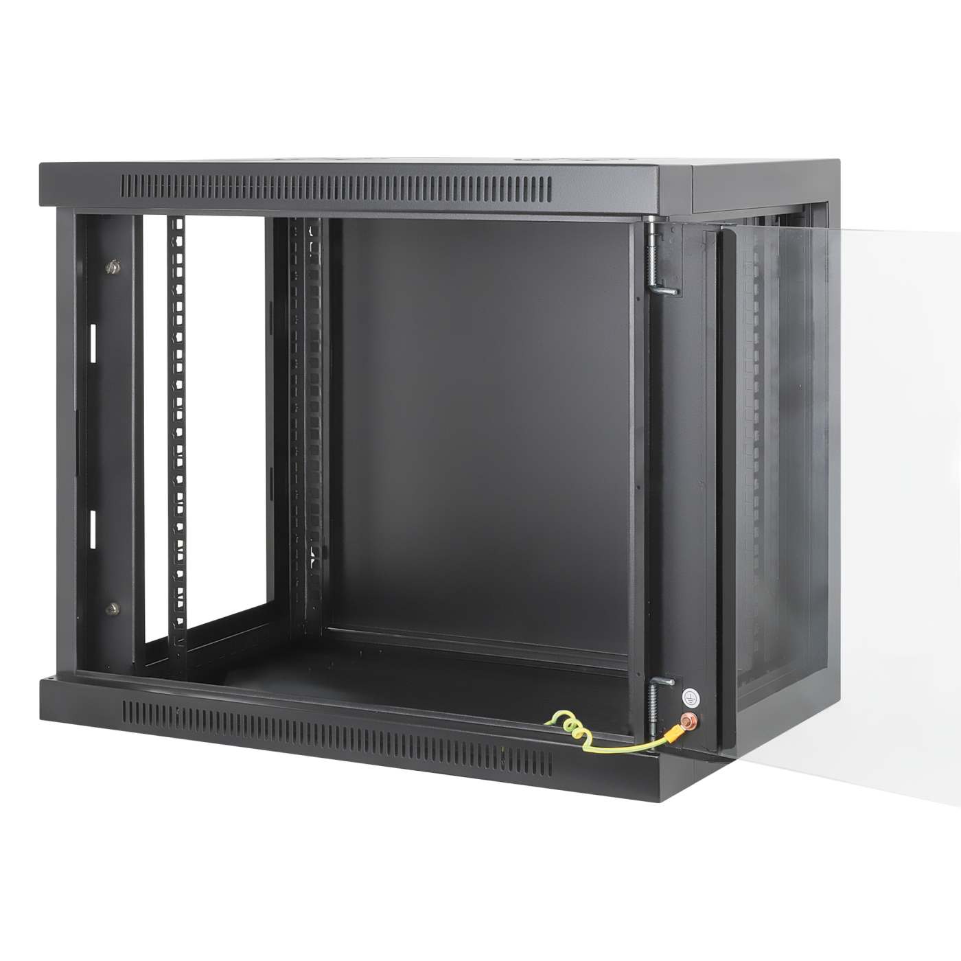 19" Netzwerk-Wandverteiler, werkzeuglose Montage, 9 HE, 450 mm Tiefe, schwarz Image 8