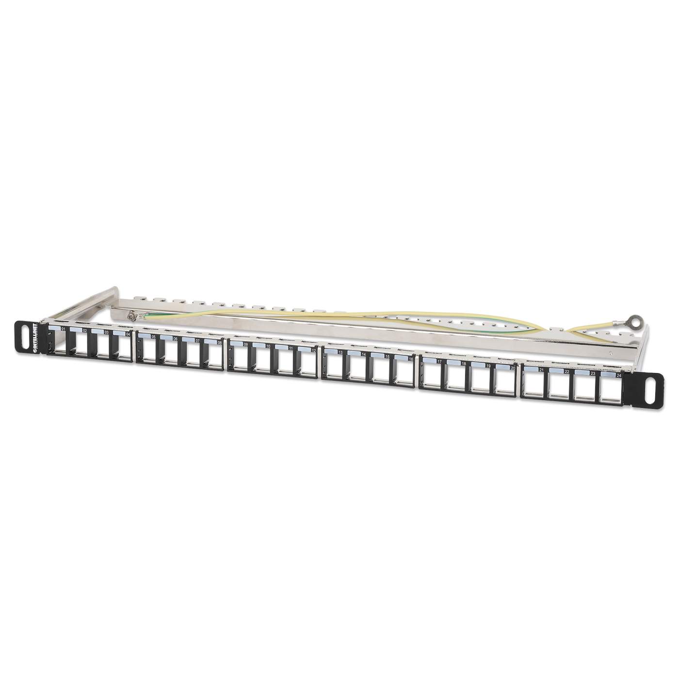 24-Port Patchpanel, geschirmt und unbestückt, 0,5 HE Image 1