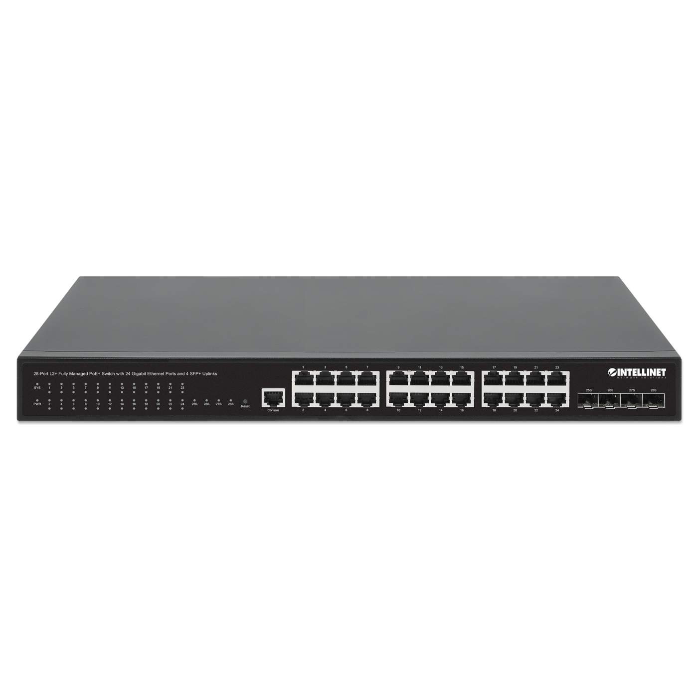 28-Port L2+ Fully Managed PoE+ Switch mit 24 Gigabit Ethernet-Ports und 4 SFP+ Uplinks Image 4