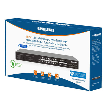 28-Port L2+ Fully Managed PoE+ Switch mit 24 Gigabit Ethernet-Ports und 4 SFP+ Uplinks Packaging Image 2