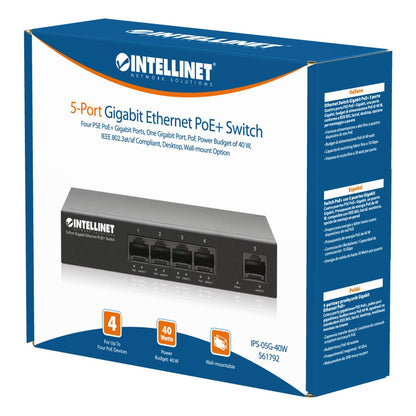 5-Port Gigabit Ethernet PoE+ Switch Packaging Image 2