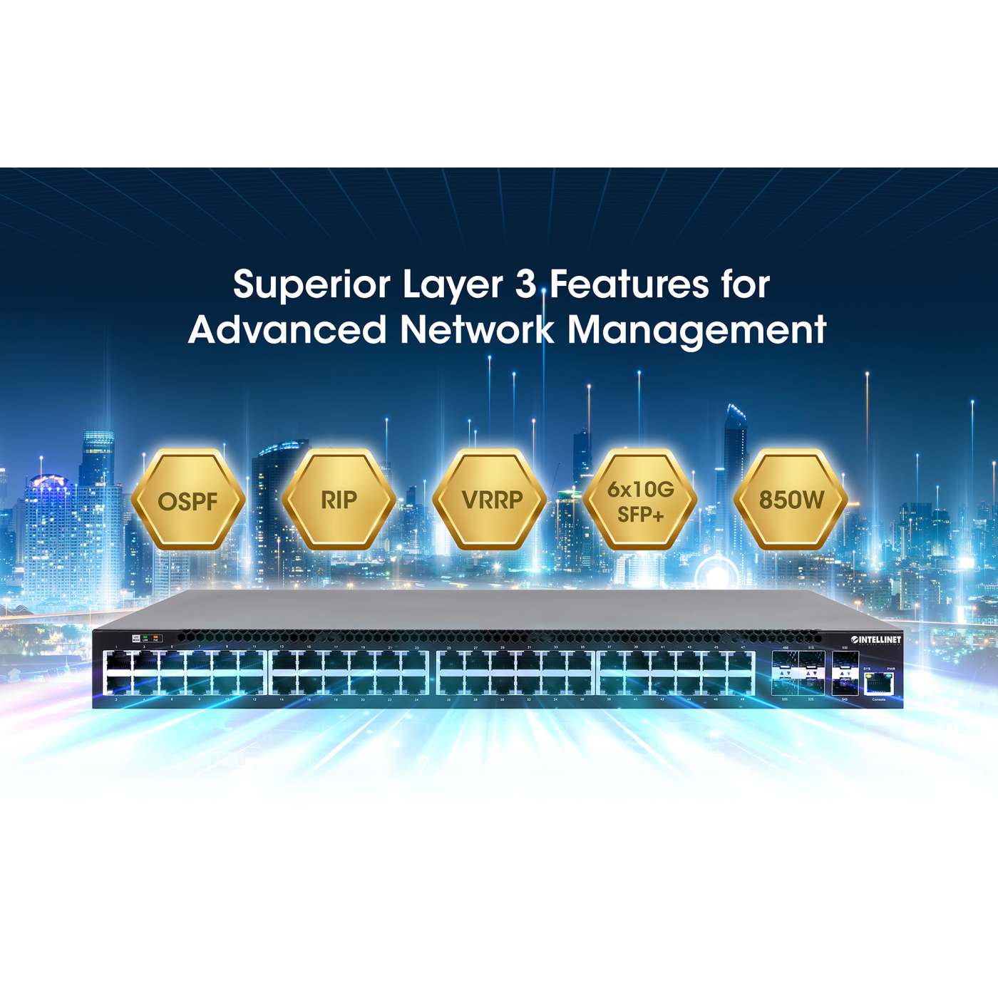 54-Port L3 Fully Managed PoE+ Switch mit 48 Gigabit Ethernet-Ports und 6 SFP+ Uplinks Image 12