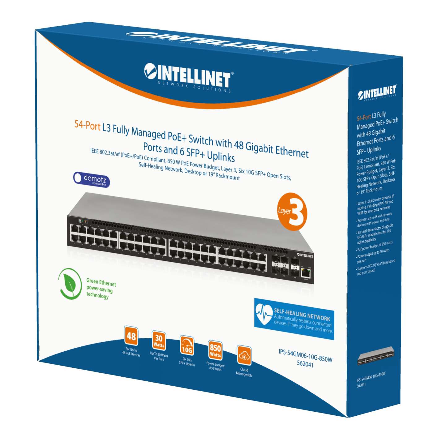 54-Port L3 Fully Managed PoE+ Switch mit 48 Gigabit Ethernet-Ports und 6 SFP+ Uplinks Packaging Image 2