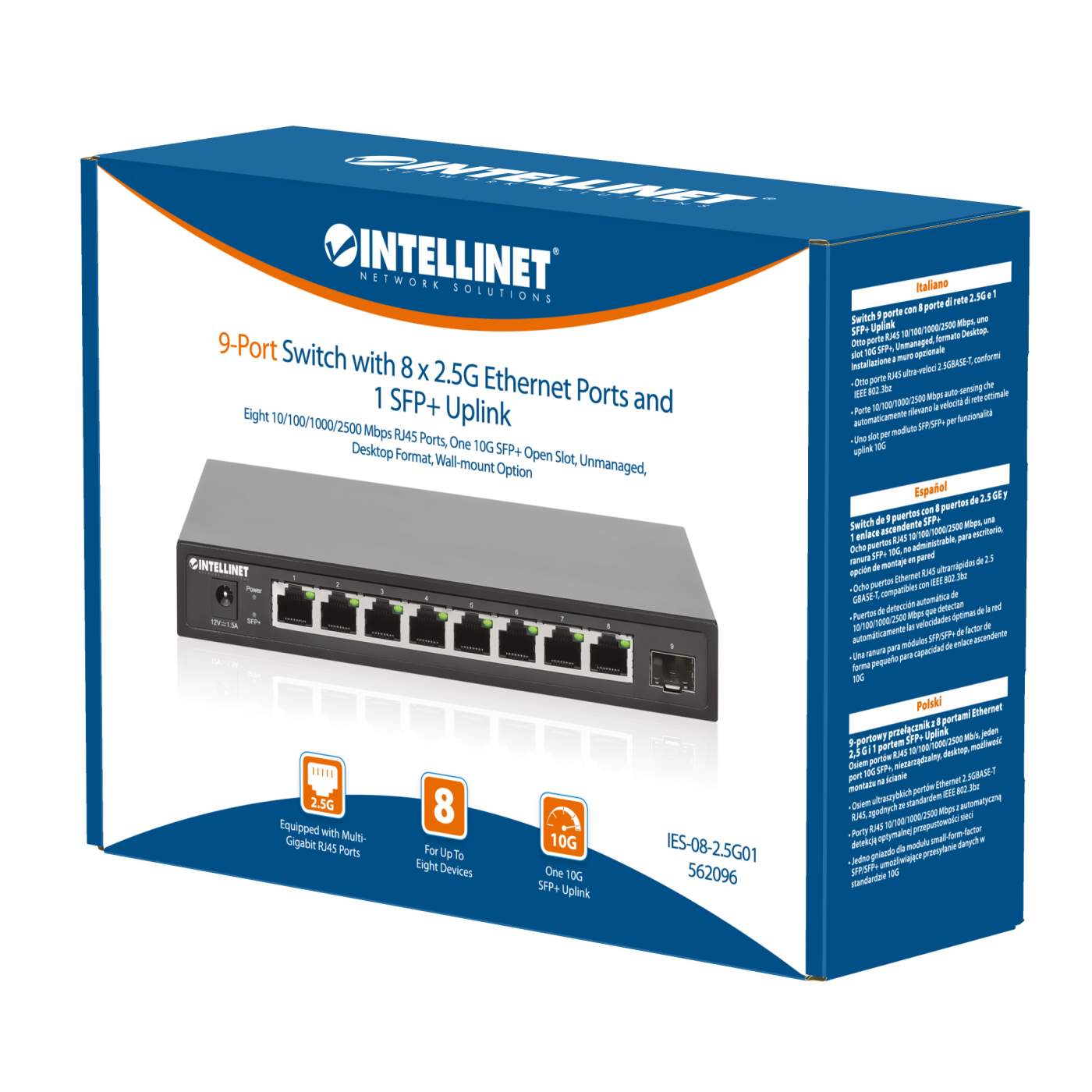 9-Port Switch mit 8 x 2,5G Ethernet-Ports und 1 SFP+ Uplink Packaging Image 2