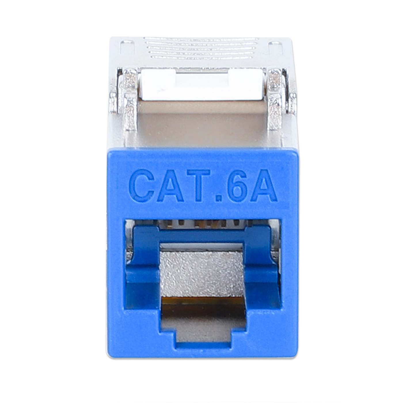 Cat6a 10G Slimline Keystone-Modul, geschirmt und werkzeuglos, blau Image 3