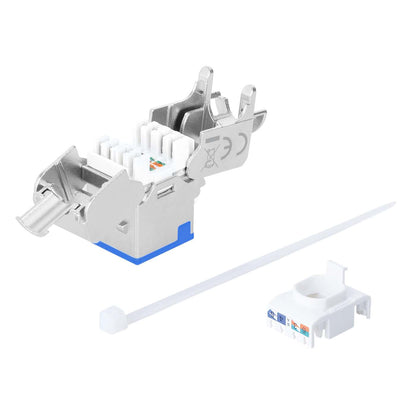 Cat6a 10G Slimline Keystone-Modul, geschirmt und werkzeuglos, blau Image 6