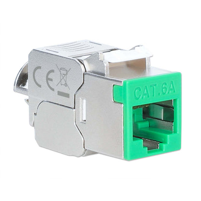 Cat6a 10G Slimline Keystone-Modul, geschirmt und werkzeuglos, grün Image 2