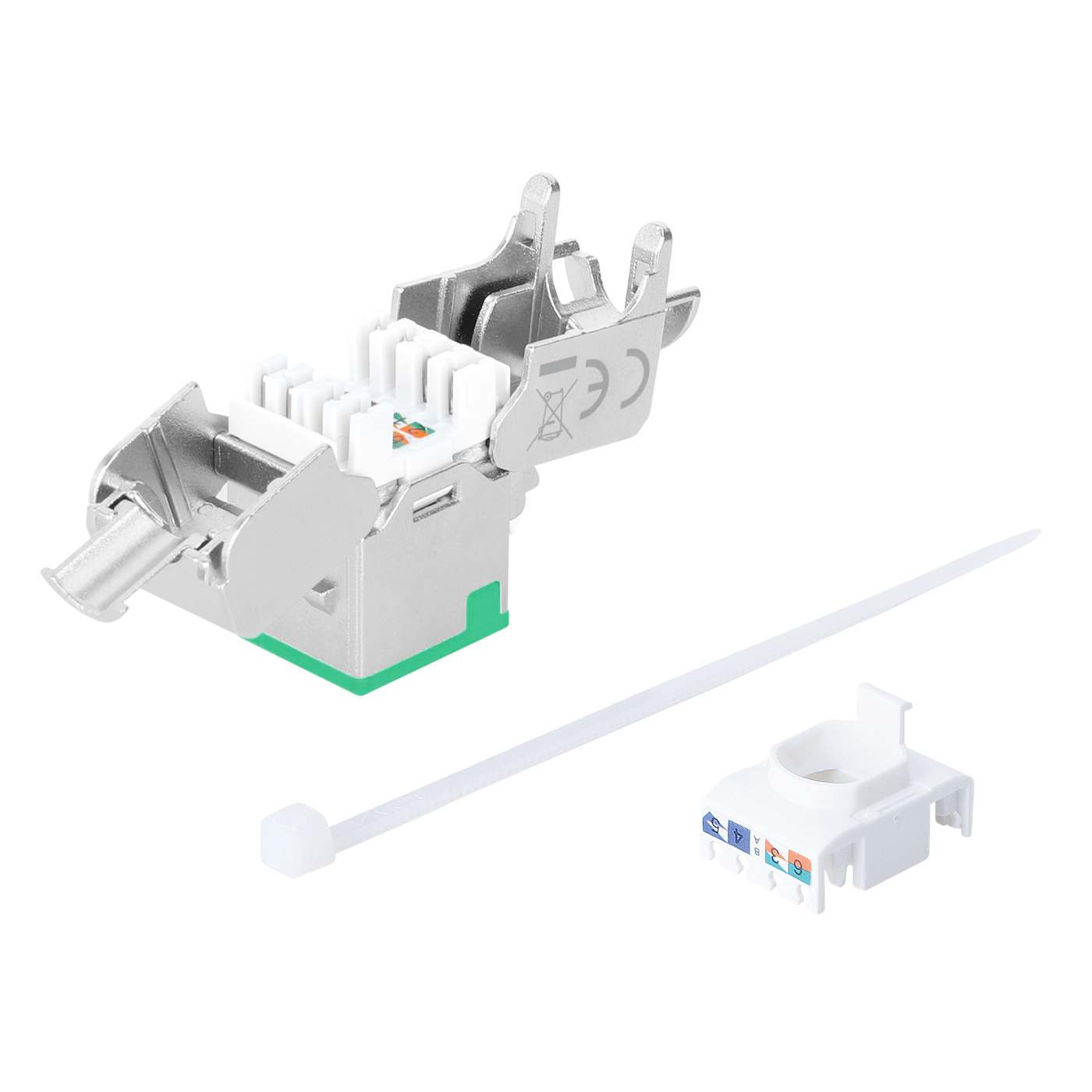 Cat6a 10G Slimline Keystone-Modul, geschirmt und werkzeuglos, grün Image 6