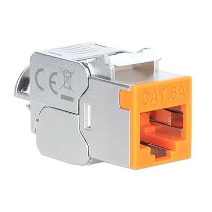 Cat6a 10G Slimline Keystone-Modul, geschirmt und werkzeuglos, orange Image 2