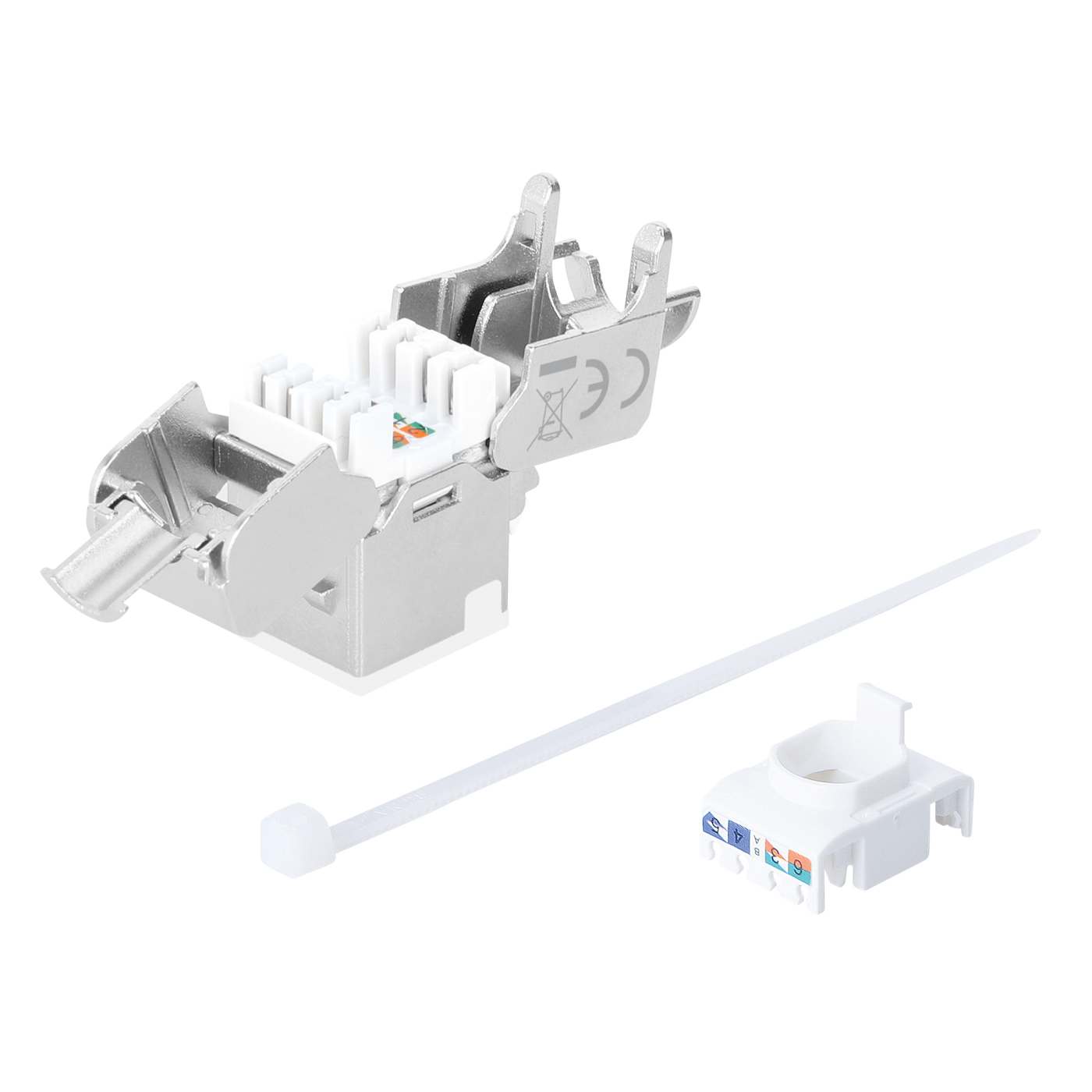 Cat6a 10G Slimline Keystone-Modul, geschirmt und werkzeuglos, weiß Image 6