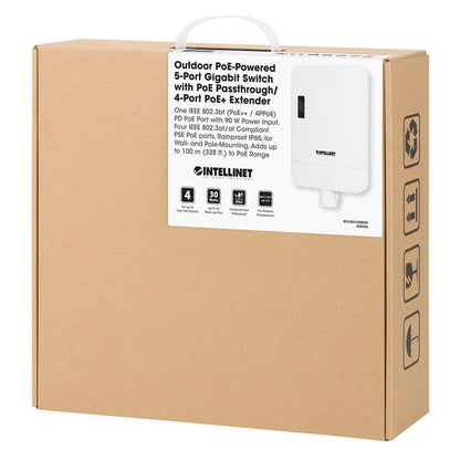 Outdoor PoE-Powered 5-Port Gigabit Switch mit PoE-Passthrough / 4-Port PoE+ Extender Packaging Image 2