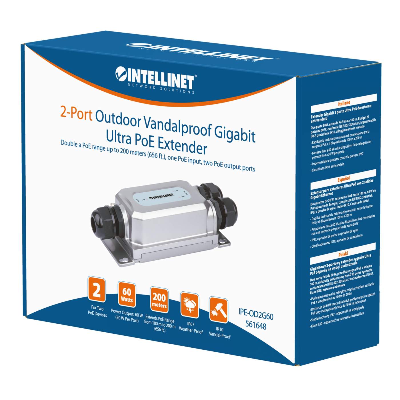 Intellinet 2-Port Gigabit Ultra PoE-Injektor (561488) – Intellinet  Deutschland