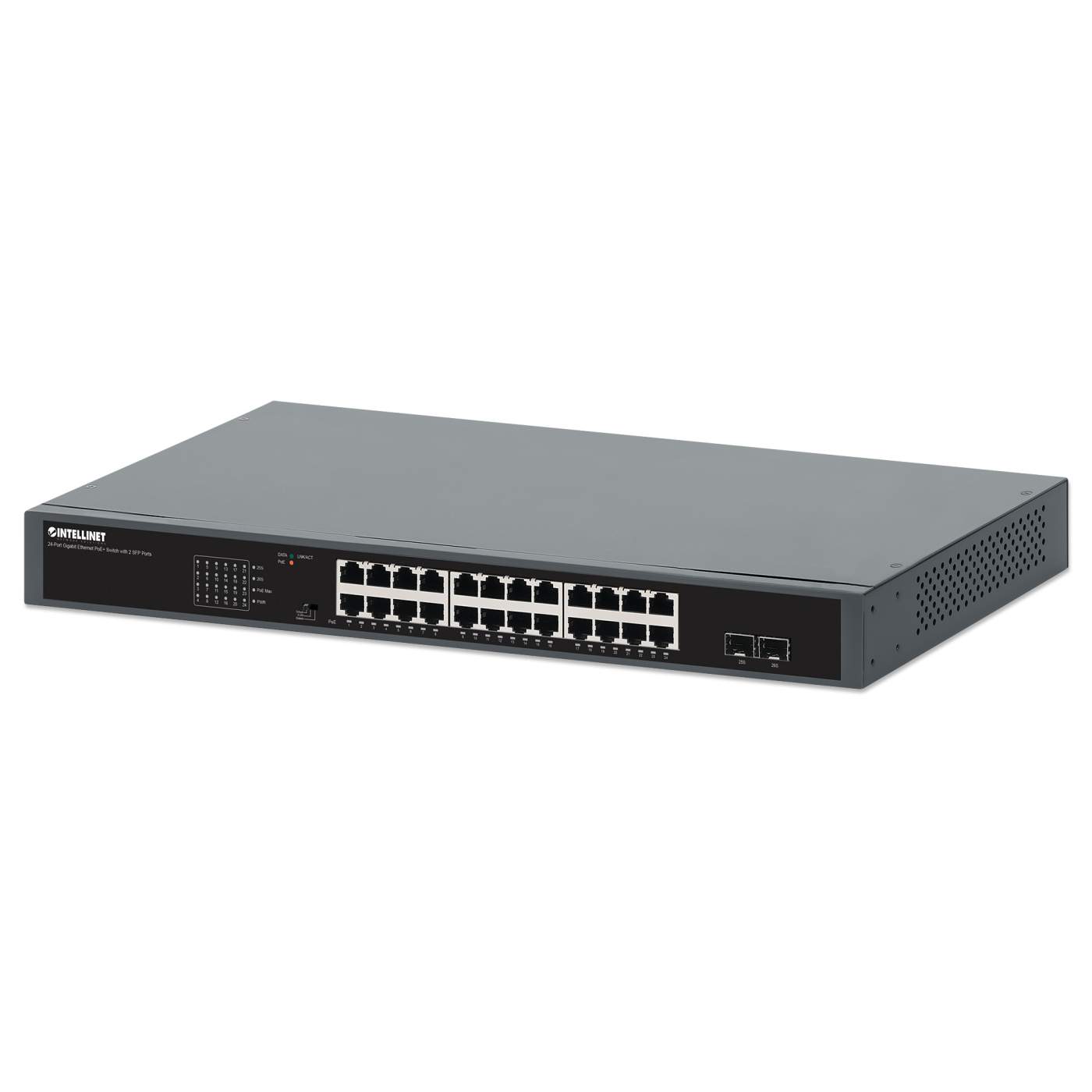 24-Port Gigabit Ethernet PoE+ Switch mit 2 SFP Ports Image 1