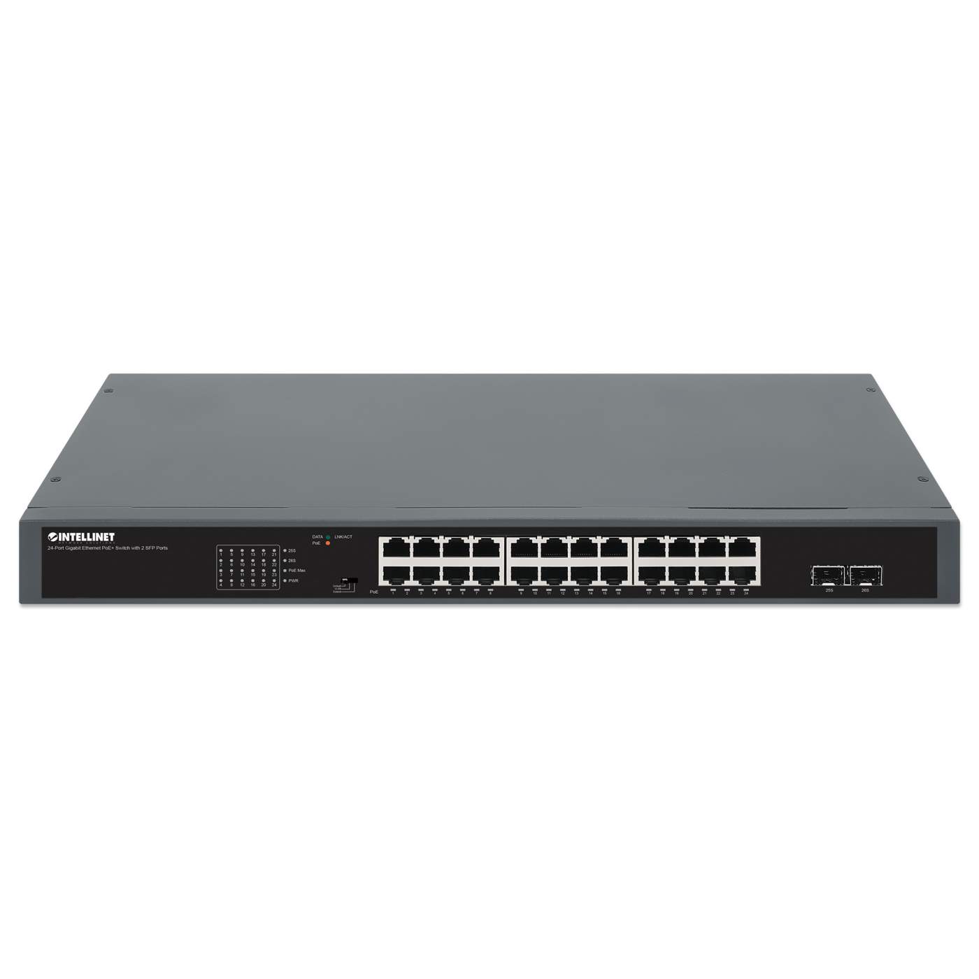 24-Port Gigabit Ethernet PoE+ Switch mit 2 SFP Ports Image 4