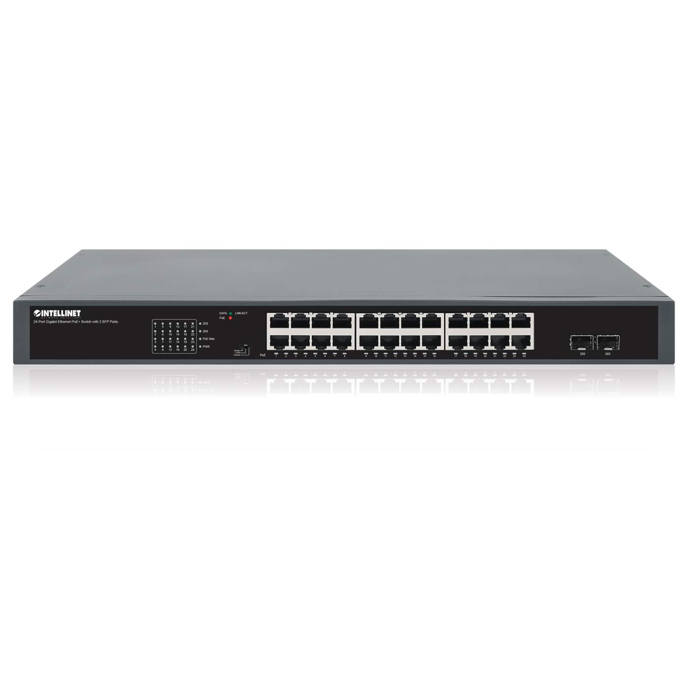 24-Port Gigabit Ethernet PoE+ Switch mit 2 SFP Ports Image 6