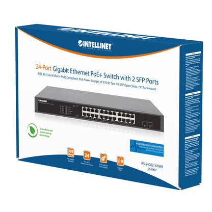 24-Port Gigabit Ethernet PoE+ Switch mit 2 SFP Ports Packaging Image 2