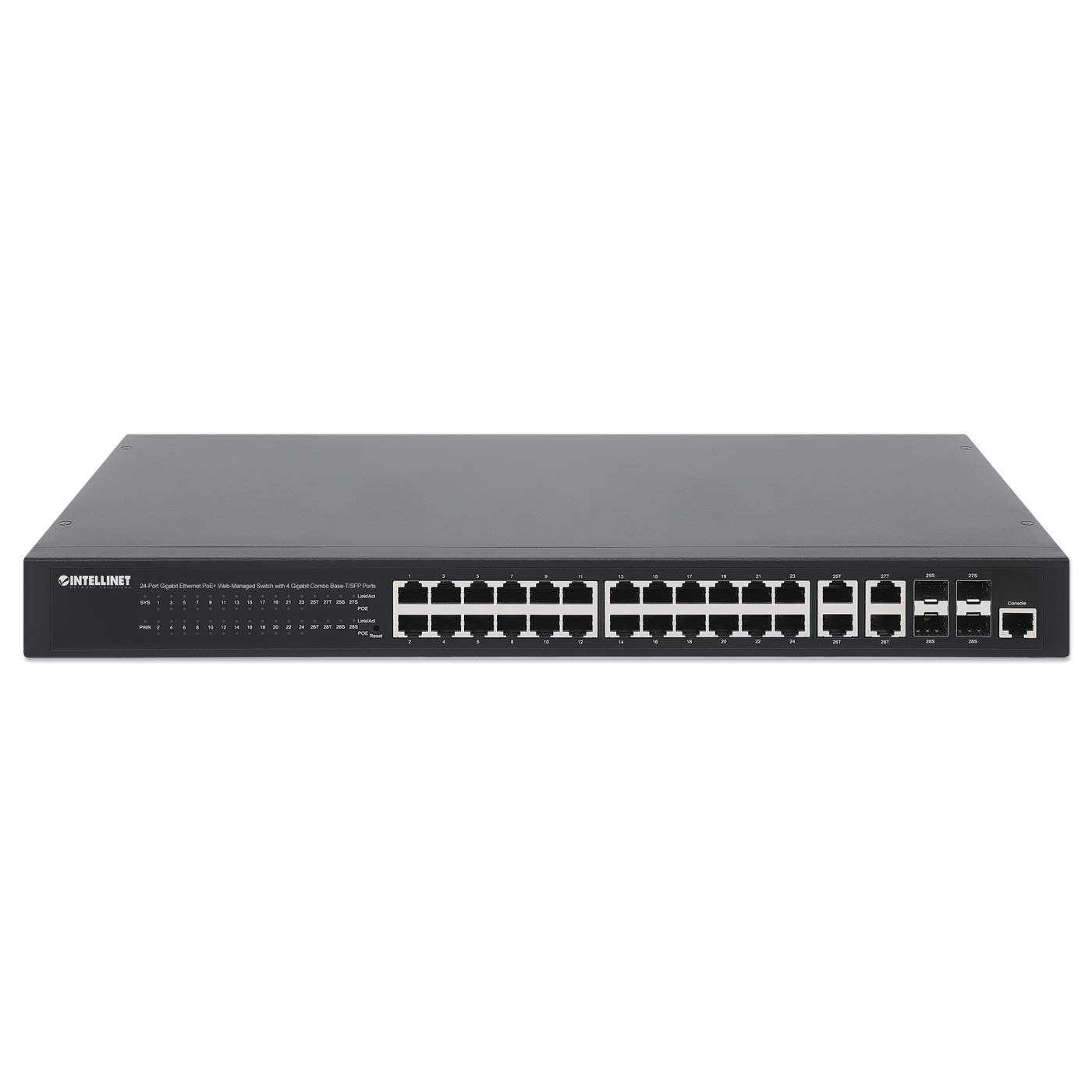 24-Port Gigabit Ethernet PoE+ Web-Managed Switch mit 4 Gigabit Kombo-Base-T/SFP-Ports Image 4