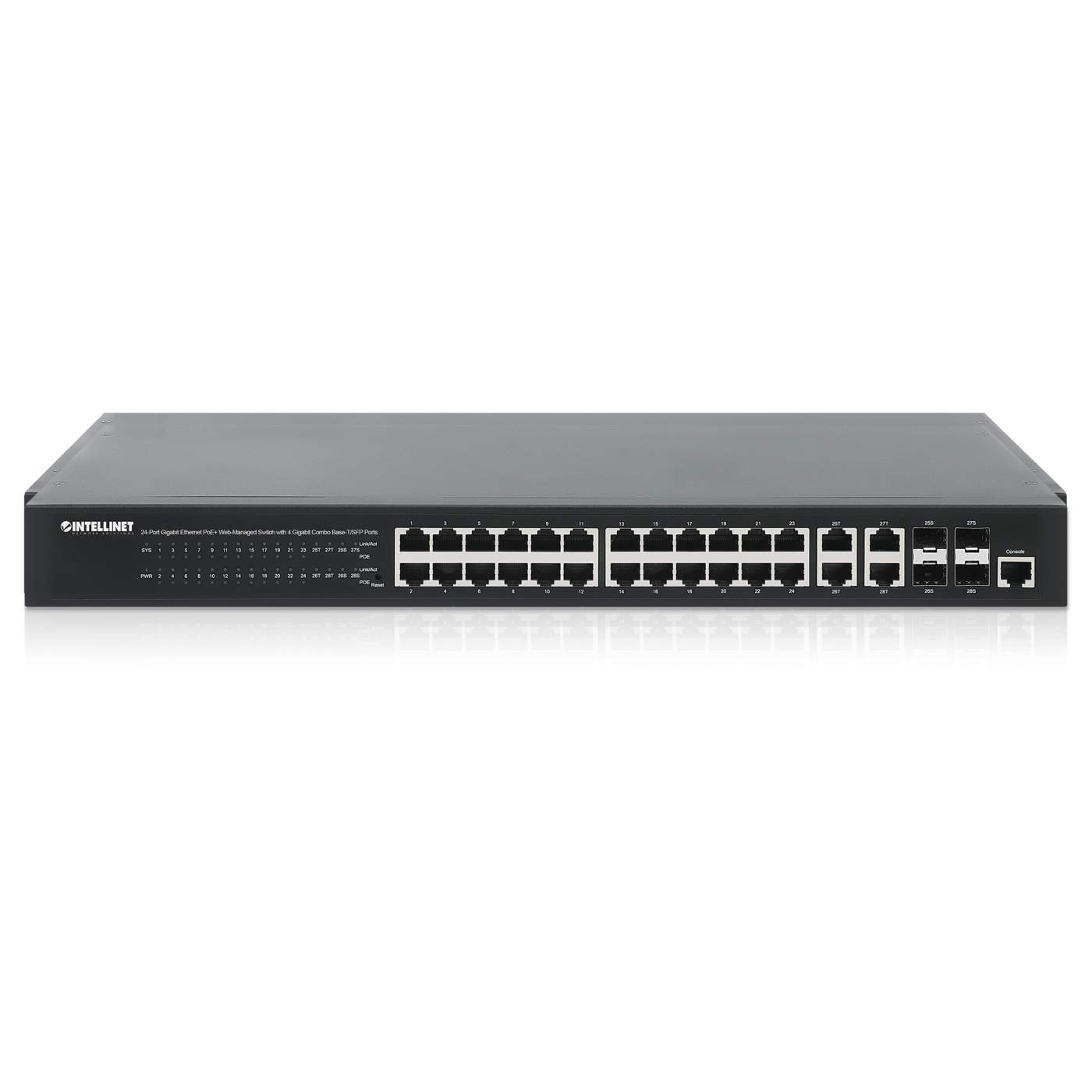 24-Port Gigabit Ethernet PoE+ Web-Managed Switch mit 4 Gigabit Kombo-Base-T/SFP-Ports Image 6