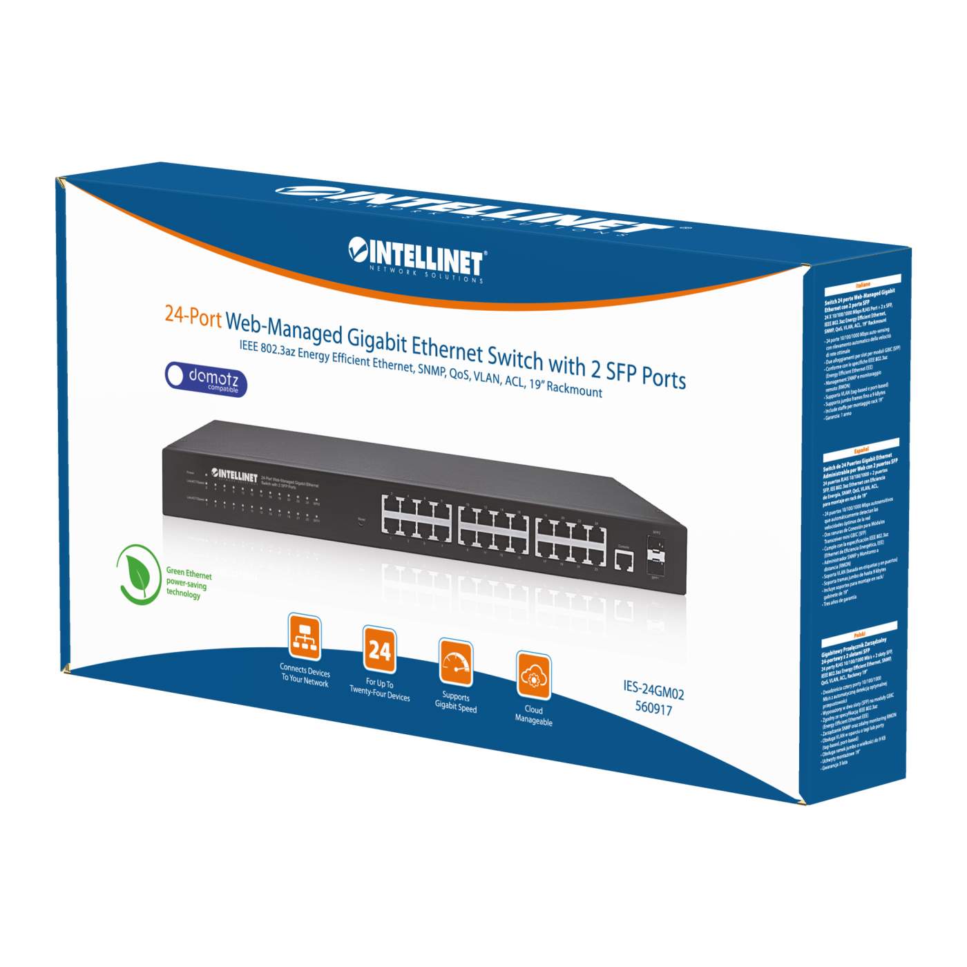 24-Port Web-Managed Gigabit Ethernet Switch mit 2 SFP-Ports Packaging Image 2