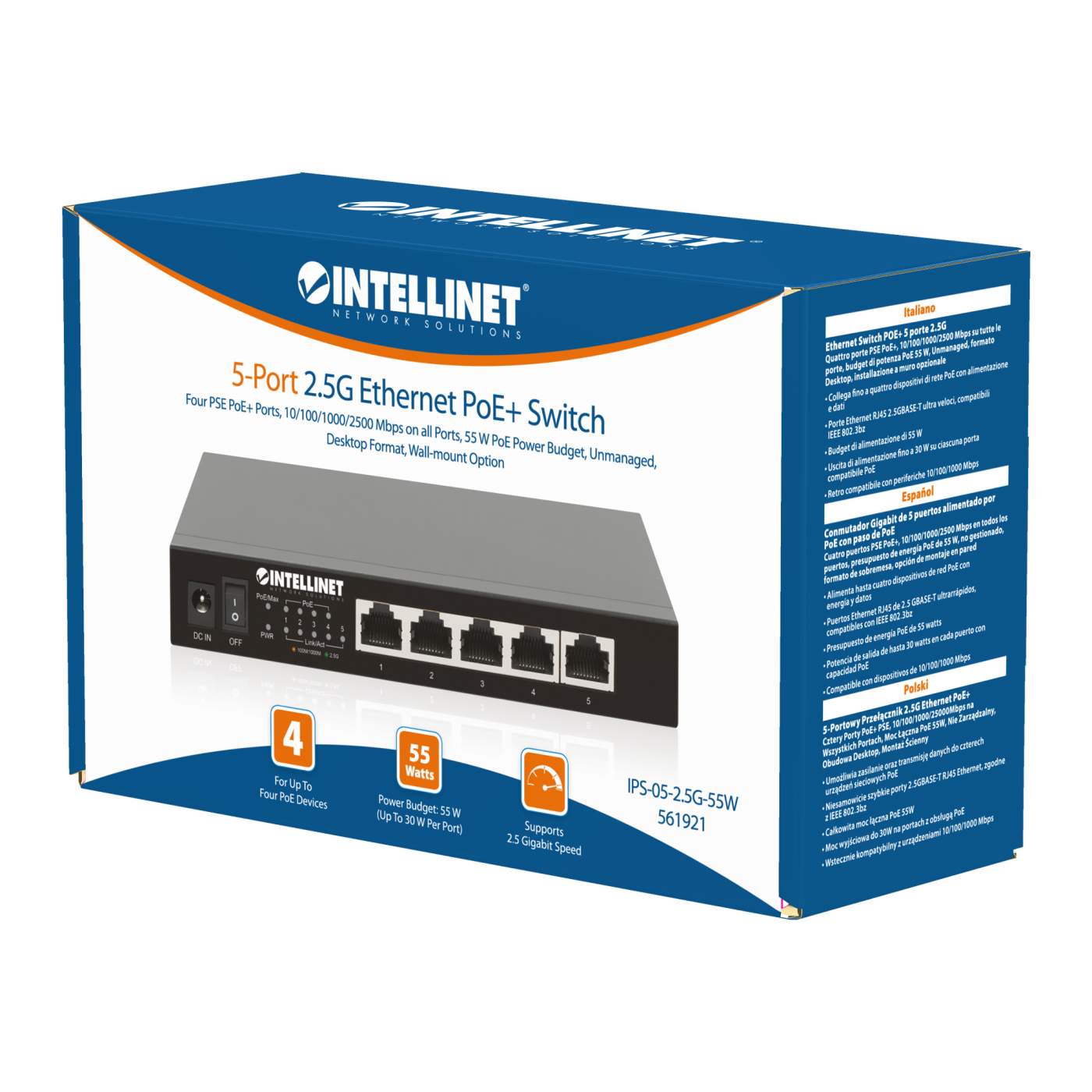 5-Port 2,5G Ethernet PoE+ Switch Packaging Image 2