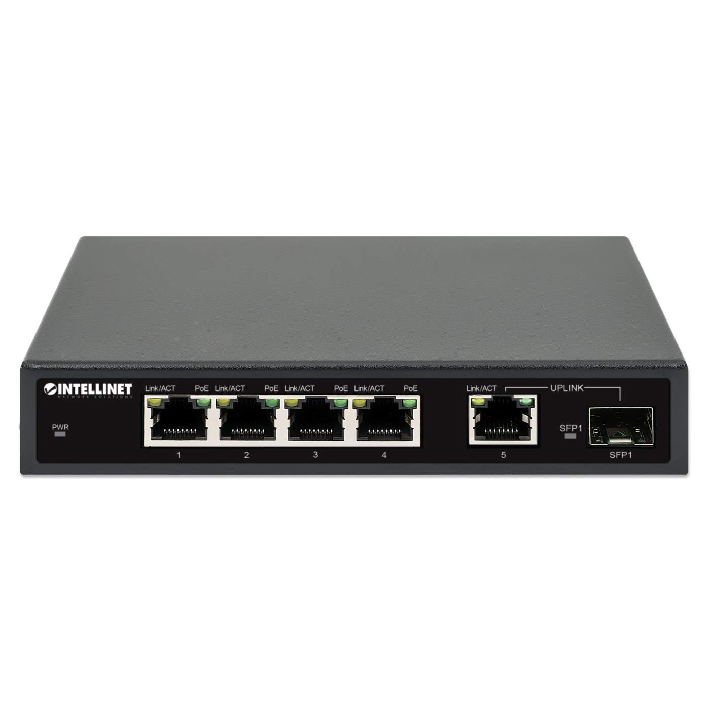 5-Port Gigabit Ethernet PoE+ Switch mit SFP-Port Image 4