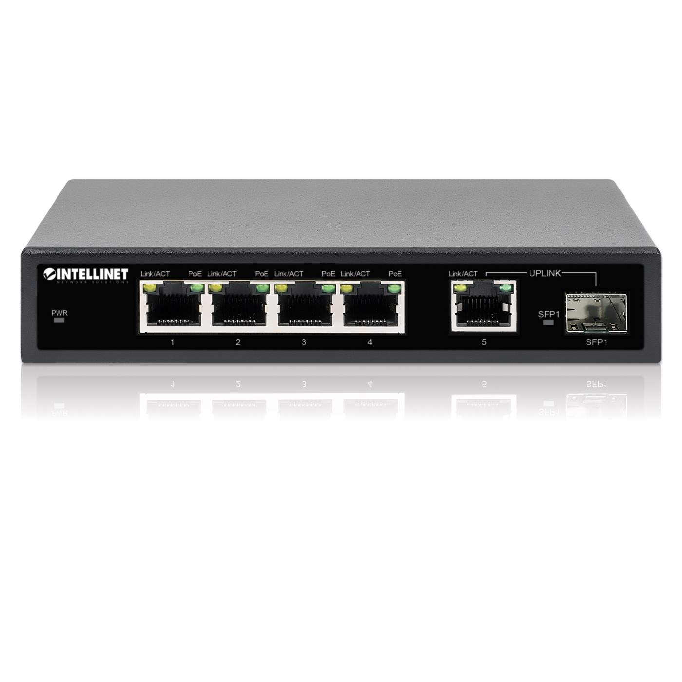 5-Port Gigabit Ethernet PoE+ Switch mit SFP-Port Image 6