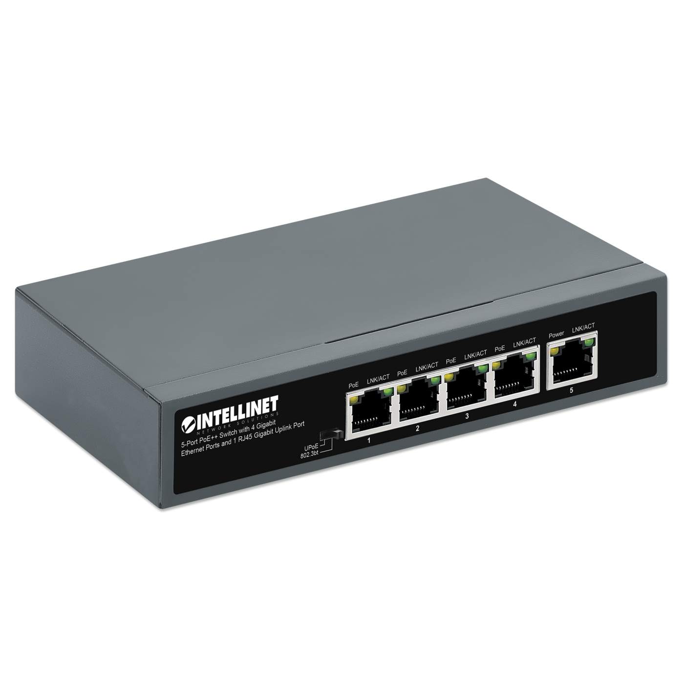 5-Port PoE++ Switch mit 4 Gigabit Ethernet-Ports und 1 RJ45 Gigabit Uplink-Port Image 2