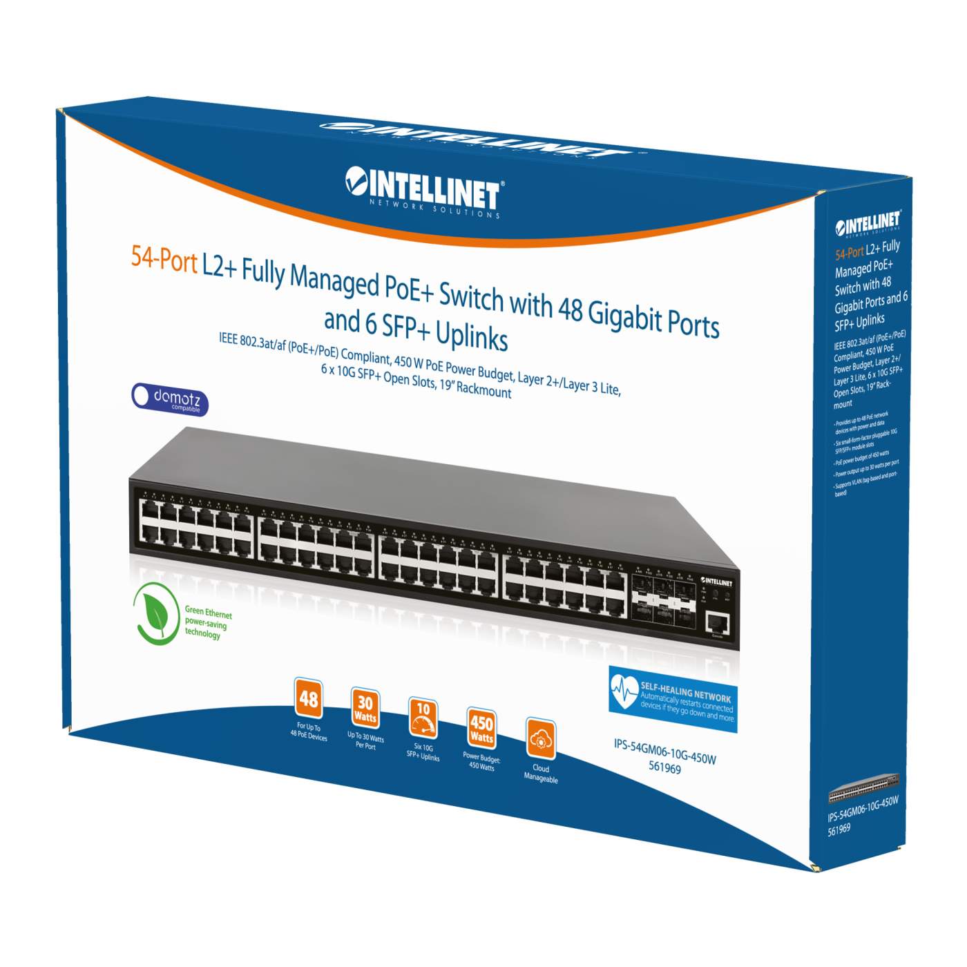 54-Port L2+ Fully Managed PoE+ Switch mit 48 Gigabit Ethernet-Ports und 6 SFP+ Uplinks Packaging Image 2