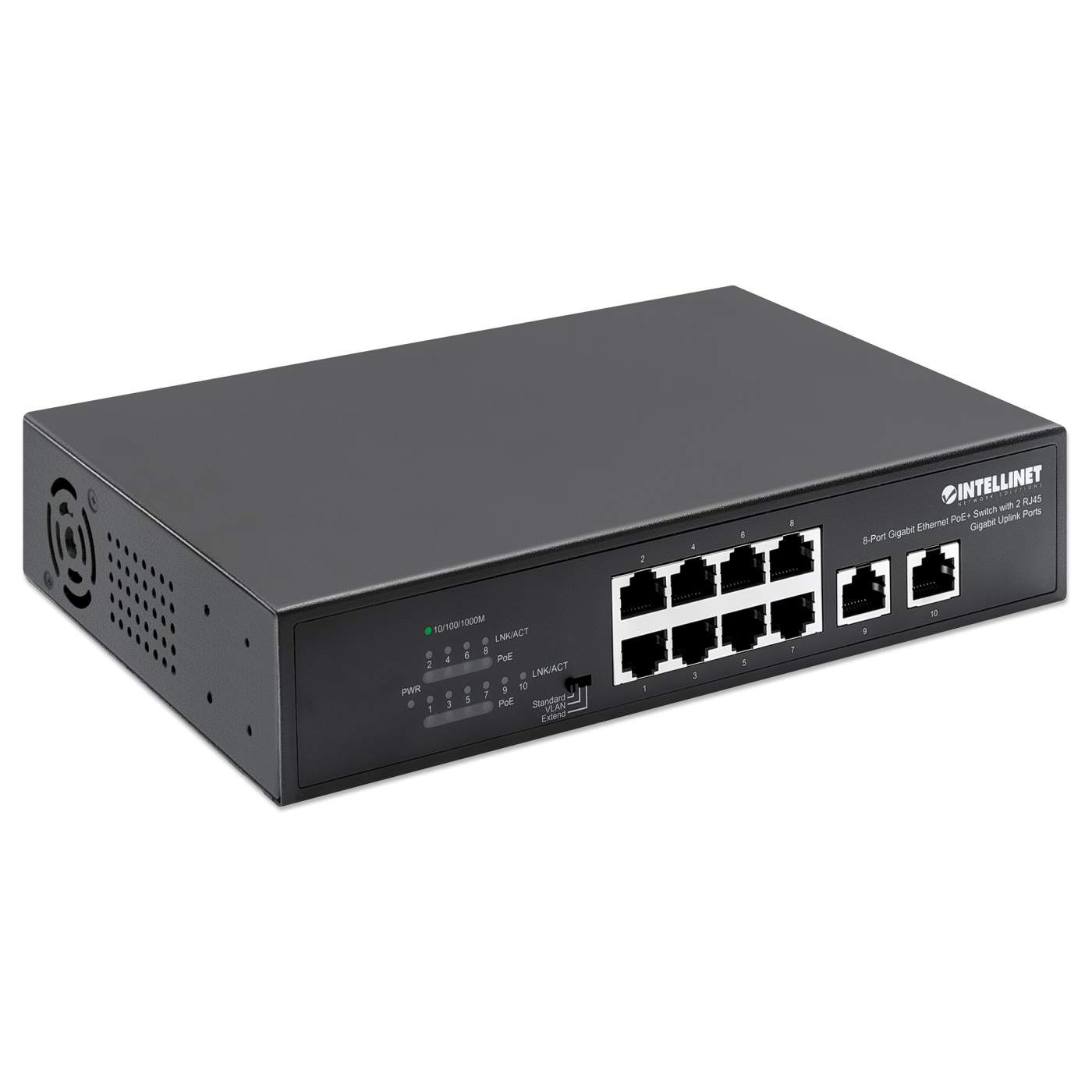 8-Port Gigabit Ethernet PoE+ Switch mit 2 RJ45 Gigabit Uplink-Ports Image 3