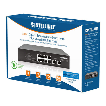 8-Port Gigabit Ethernet PoE+ Switch mit 2 RJ45 Gigabit Uplink-Ports Packaging Image 2