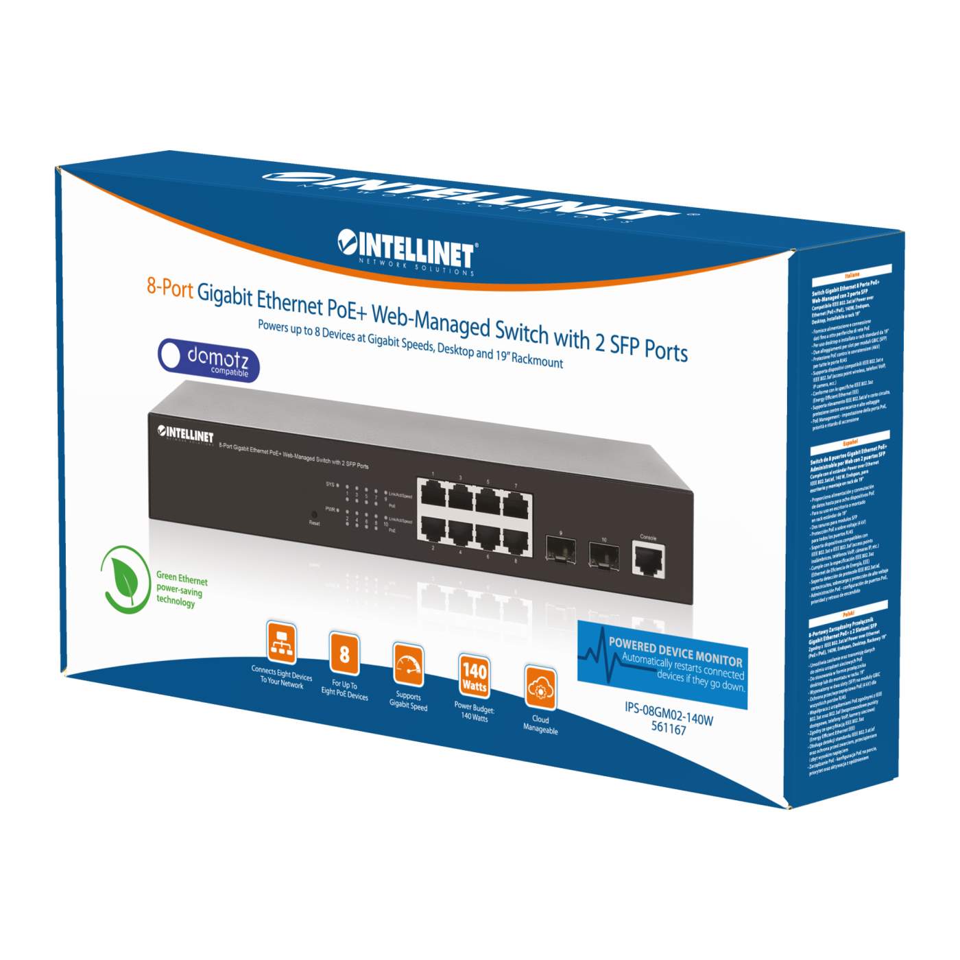 8-Port GbE PoE+ Web-Managed Switch mit 2 SFP-Ports (561167) – Intellinet  Deutschland