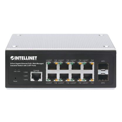 8-Port Gigabit Ethernet PoE+ Web-Managed Industrie-Switch mit 2 SFP-Ports Image 4