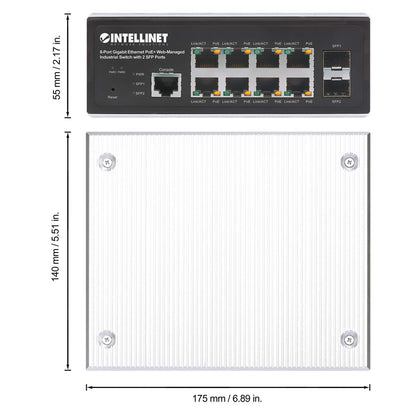 8-Port Gigabit Ethernet PoE+ Web-Managed Industrie-Switch mit 2 SFP-Ports Image 7