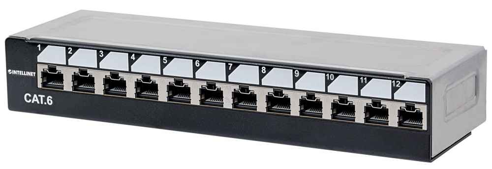 Abschließbares 12-Port Cat6 Patchpanel, ungeschirmt Image 1