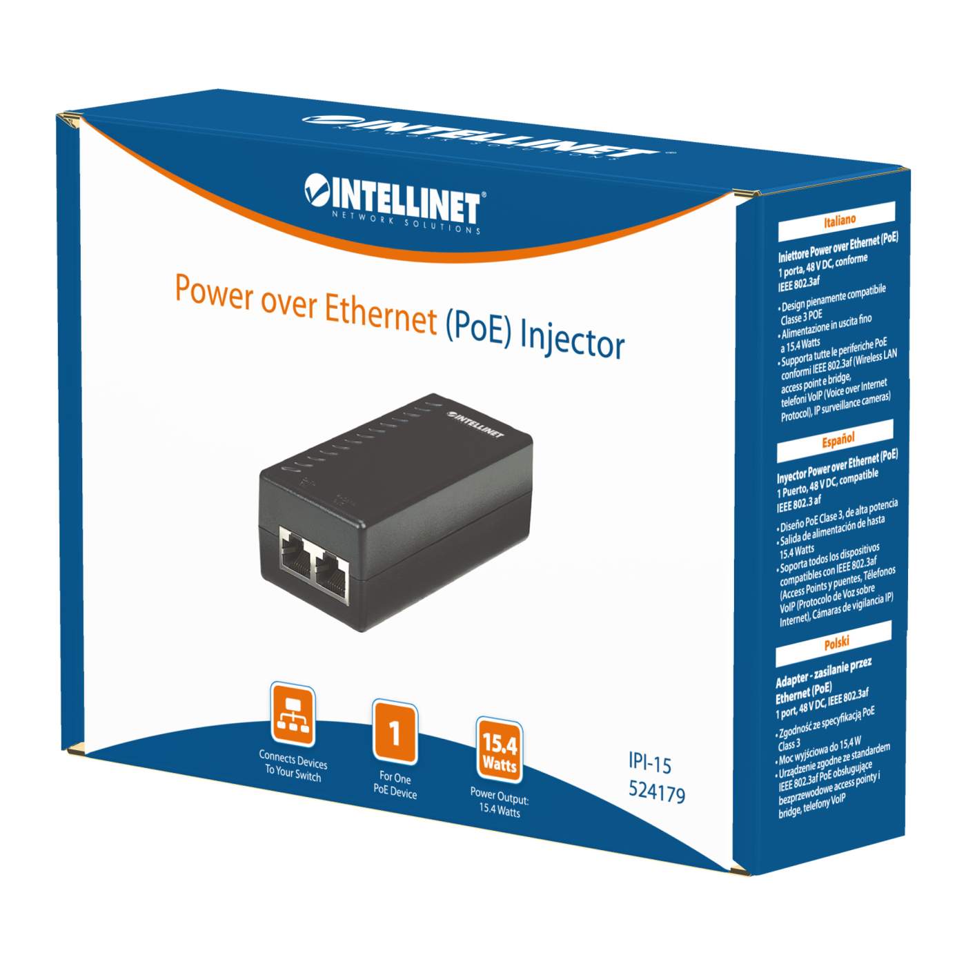 Intellinet Power Over Ethernet Poe Injektor 524179 Intellinet